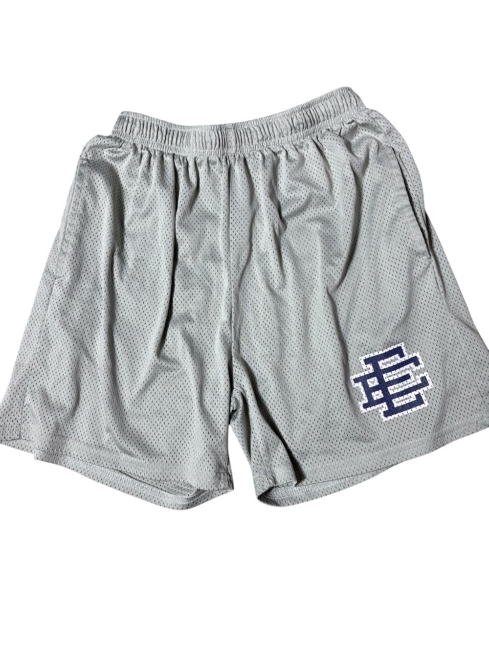 Eric Emanuel unisex youth mesh shorts gray EE logo athletic medium